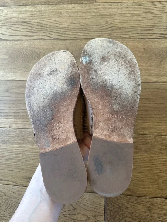 Vince Women's Penrose Toe Ring Slide Sandals Shoes Brown Leather Sz 8 - Picture 7 of 9